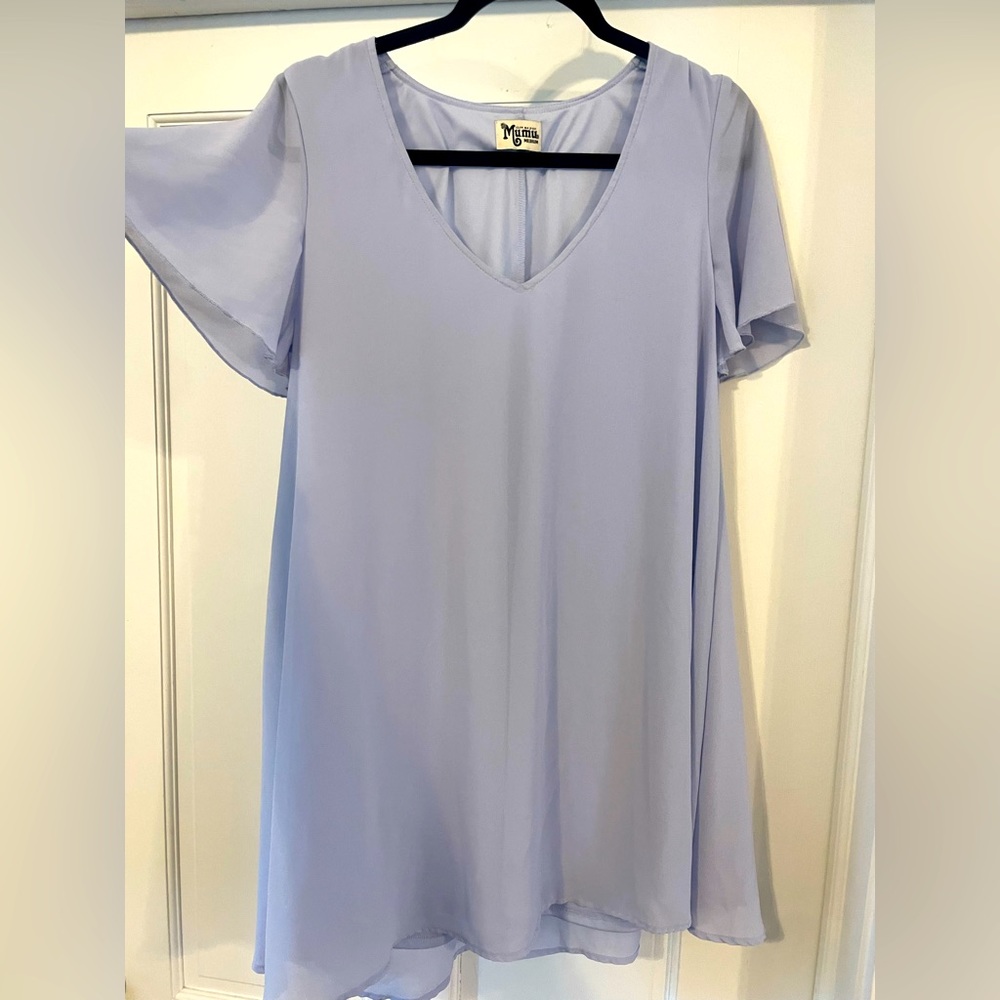 Light Blue Show Me Your Mumu babydoll shift mini dress Size Medium
